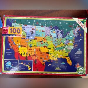 eeBoo 100 Piece Puzzle for Kids - This Land is Your Land USA Themed
